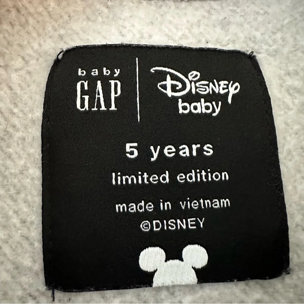Baby Gap X Disney‎ Kids size 5 Gray Mickey Mouse Crewneck Sweatshirt Top Grey